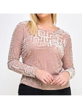 Plus Size Burnout Velvet Top Women's XL-2X